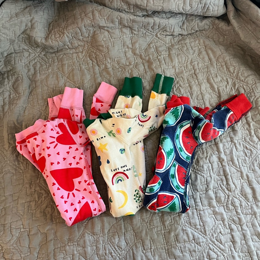 Hanna Andersson Cozy Pink and Cream Pajama Sets